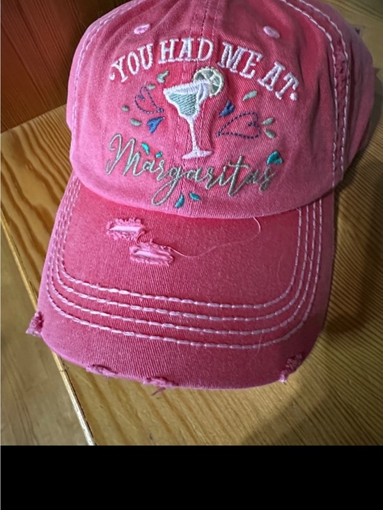 KBETHOS Accessories - You Had Me at Margaritas Distressed Pink Embroidered Baseball Cap